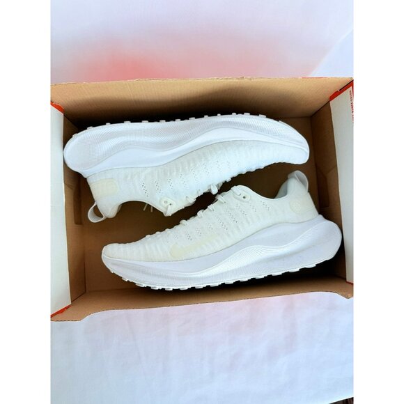 * 10 WOMEN'S NIKE REACTX INFINITY RUN 4 TRIPLE WHITE RUNNING SNEAKERS DR2670-103 - Picture 8 of 9